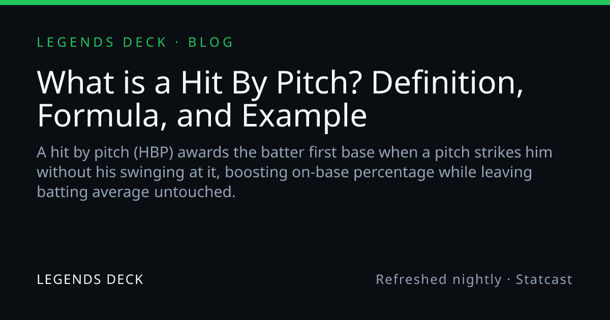 What is a Hit By Pitch? Definition, Formula, and Example | Legends Deck
