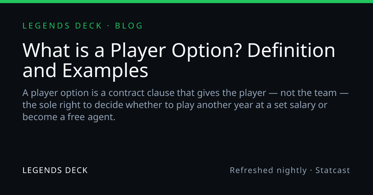 What is a Player Option? Definition and Examples | Legends Deck