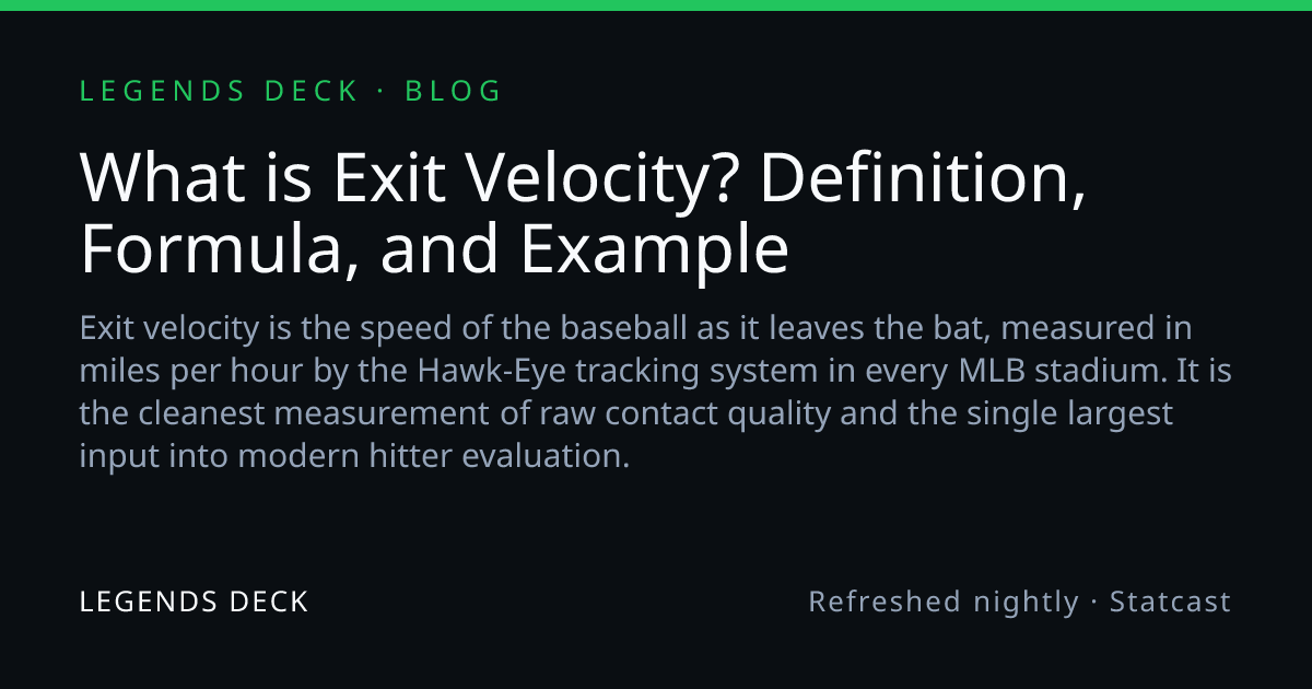 What is Exit Velocity? Definition, Formula, and Example | Legends Deck