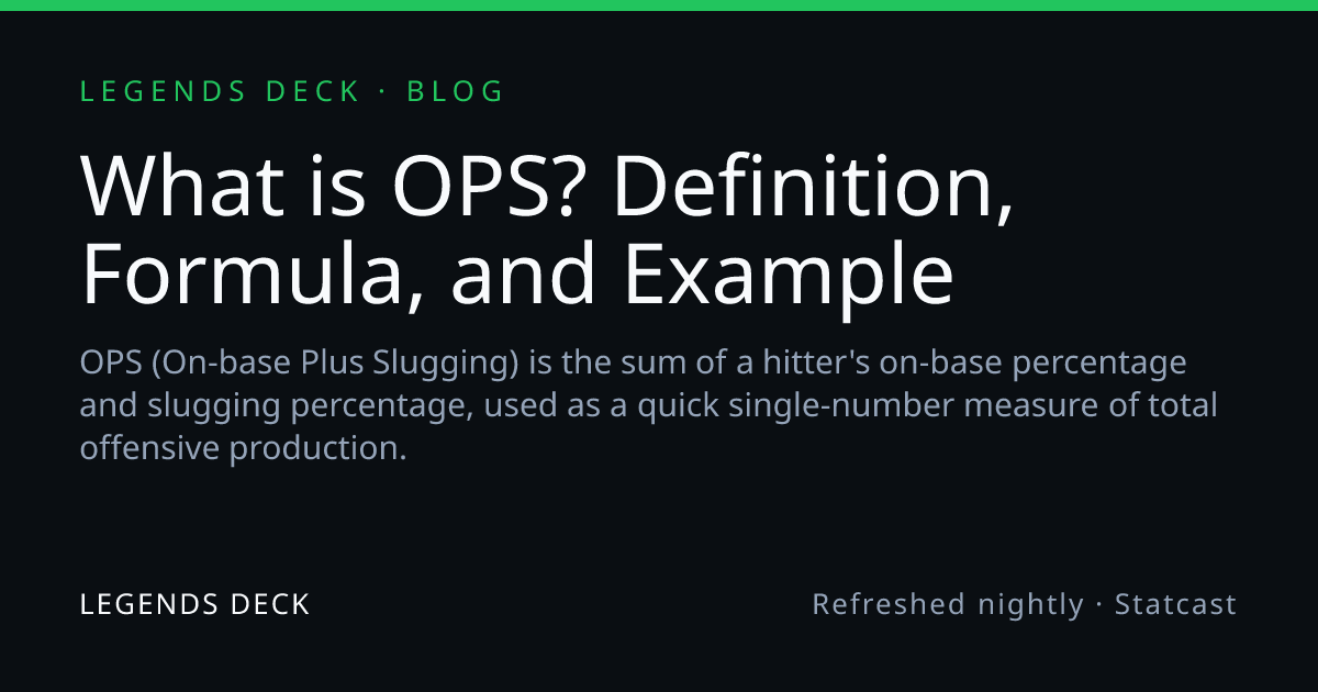 What is OPS? Definition, Formula, and Example | Legends Deck