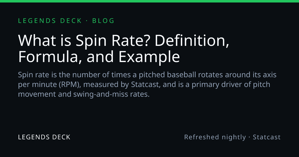 What is Spin Rate? Definition, Formula, and Example | Legends Deck