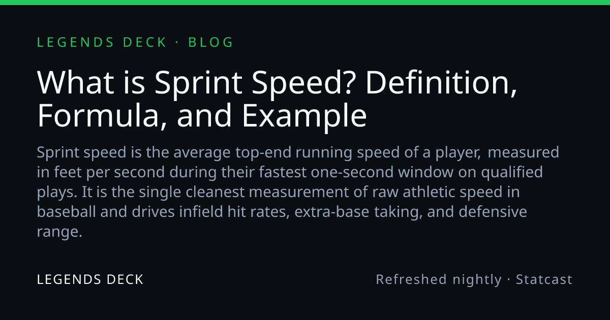 What is Sprint Speed? Definition, Formula, and Example | Legends Deck