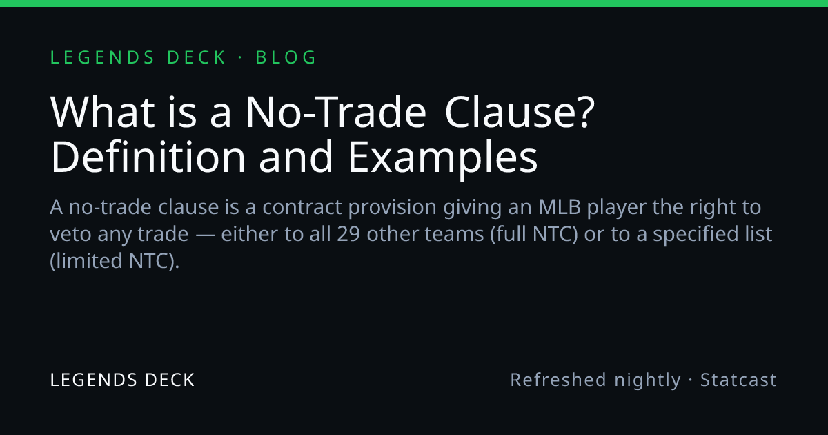 What is a No-Trade Clause? Definition and Examples | Legends Deck