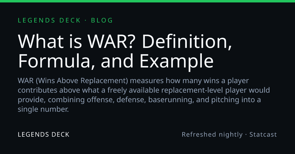 What is WAR? Definition, Formula, and Example | Legends Deck